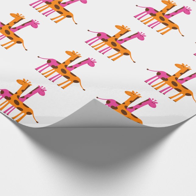 Papel De Presente Cartoon Giraffe (Ponta)
