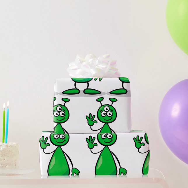 Papel De Presente Cartoon Martian (Criador carregado)