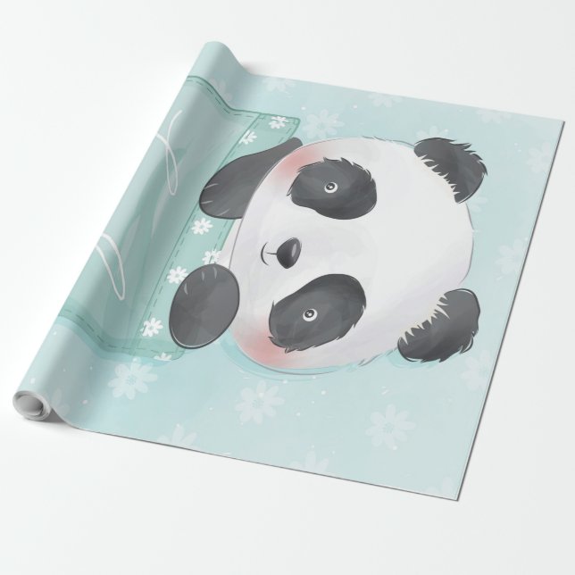 Papel De Presente Cartoon Panda | Foguete De Panda (Desenrolado)