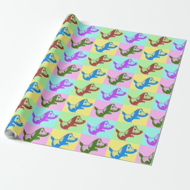 Papel De Presente Cartoon Puppy (Desenrolado)