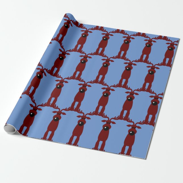 Papel De Presente Cartoon Reindeer (Desenrolado)