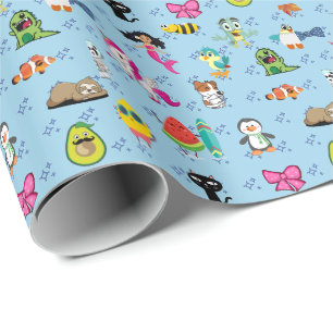 Papel De Presente Cartoons provoca desenhos animados de crianças az