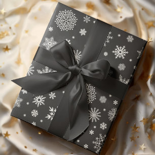 Papel De Presente Carvão branco em flocos de neve de inverno