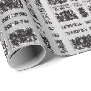 Papel De Presente Carvão cinzento preto cinzento da geometria da