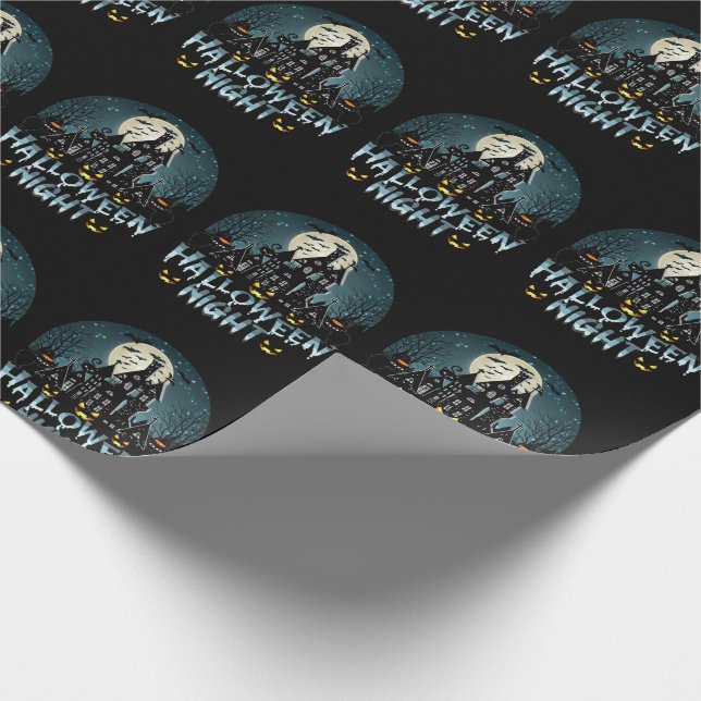 Papel De Presente Casa Assombrada, Noite Assustadora do Halloween (Ponta)