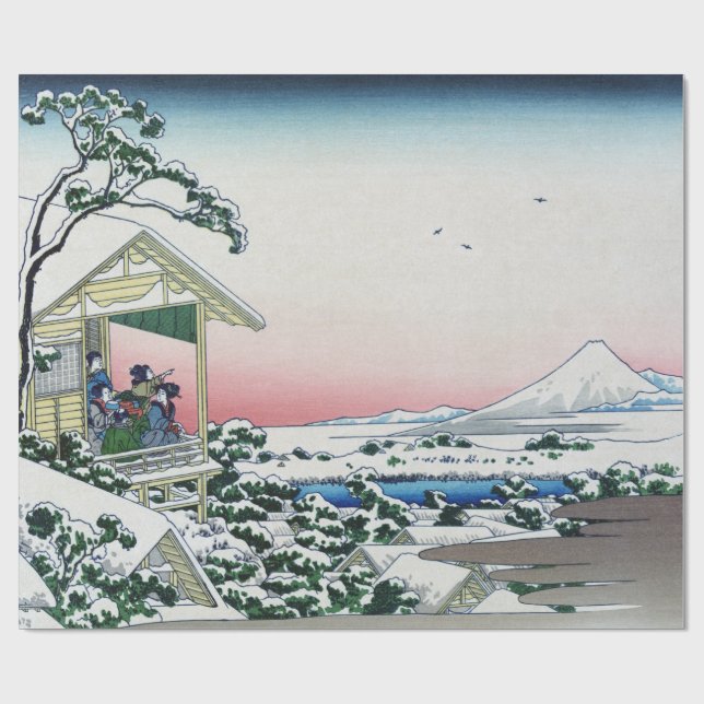 Papel De Presente Casa da Chá de Koishikawa Ver Monte Fuji por Hokus (Aberto)
