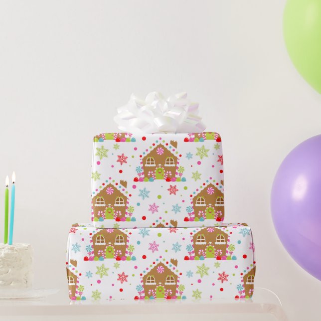 Papel De Presente Casa de Biscoito de Gengibre – Design Natalino Cap (Presentes para festas)