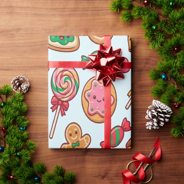 Papel De Presente Casa de Biscoito de Gengibre e Natal das Crianças  (Presente de Natal)