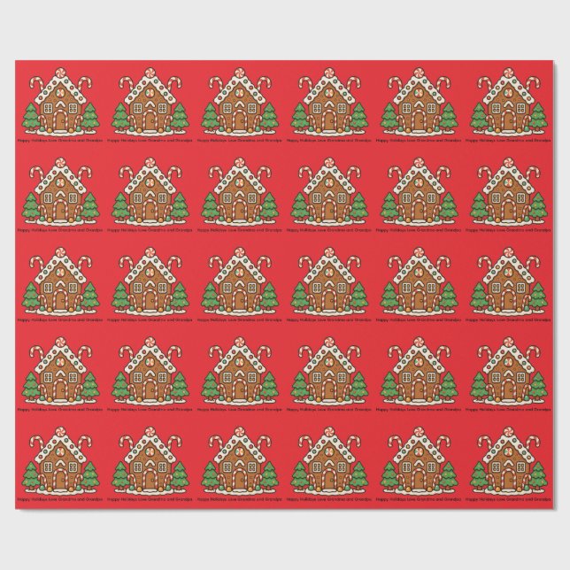 Papel De Presente Casa de Biscoito de Natal (Aberto)