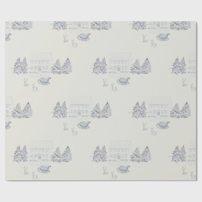 Papel De Presente Casa de Natal Aconchegante da Nova Inglaterra (Aberto)