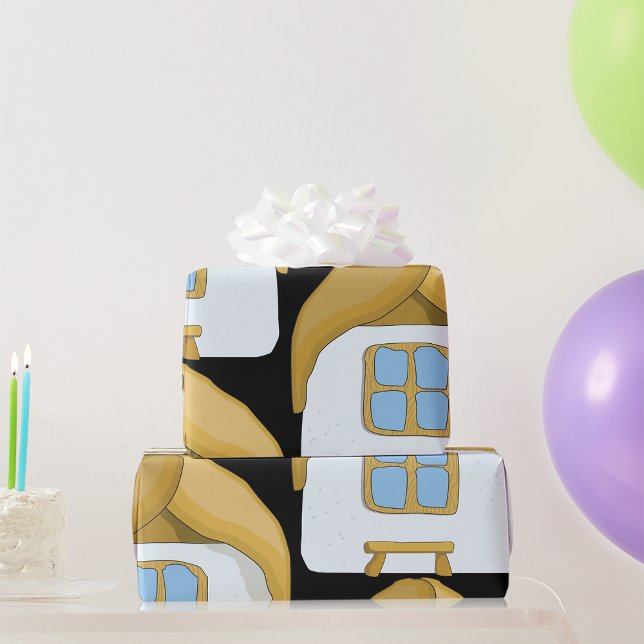 Papel De Presente Casa pequena e bonita (Criador carregado)