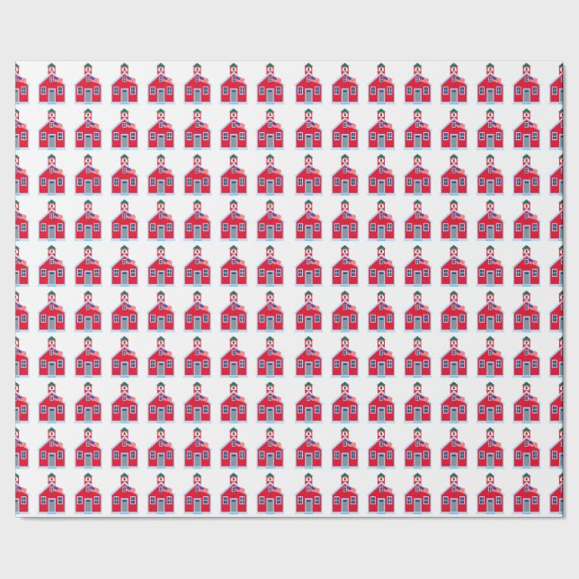 Papel De Presente Casa vermelha da escola (Barra)