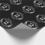 Papel De Presente Casado de algodão 2 anos<br><div class="desc">Uma design para celebrar 2 anos de casamento. Este design tem um design branco (algodão) de louros em fundo preto. O algodão é o presente tradicional para esta ocasião. O texto diz respeito ao algodão, 2 anos de aniversário. Uma design romântica para comemorar seu segundo ano de casamento. Se você...</div>