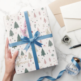 Papel De Presente Casado Natal de Pinheiro Elegante