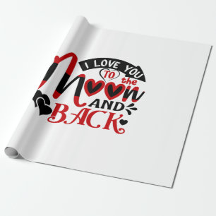 Papel De Presente Casal Art I Love You To Moon