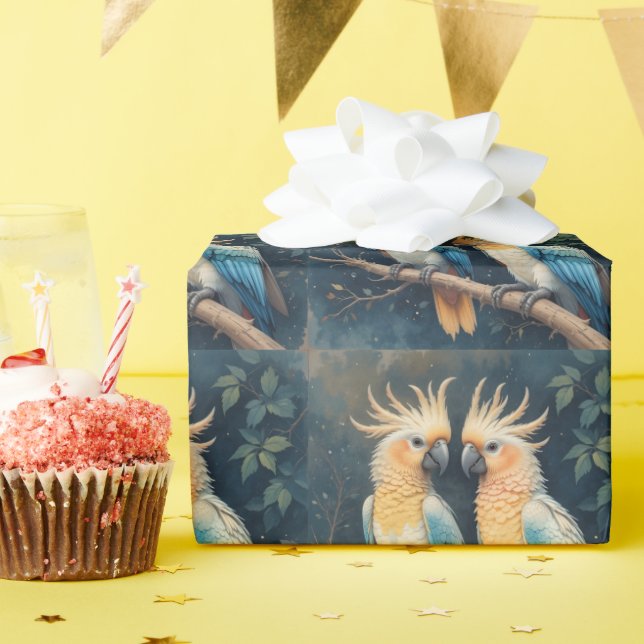 Papel De Presente Casal de Cenoura Cockatoo (Festa de aniversário)