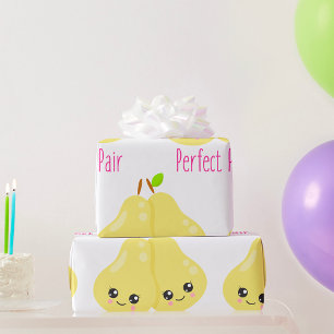 Papel De Presente Casal de Peras Kawaii Par Perfeito Piada Divertida