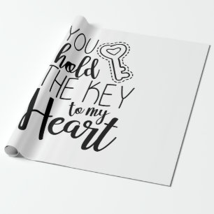 Papel De Presente Casal Deu-Te A Chave Do Meu Coração