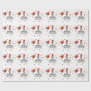 Papel De Presente Casal fofo do dia dos namorados corações personali