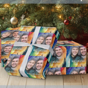 Papel De Presente Casal Gay Nossa Primeira Foto de Natal