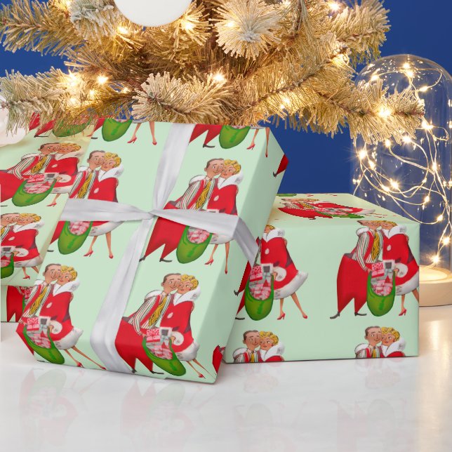 Papel De Presente casal Natal 1950 (Feriados)