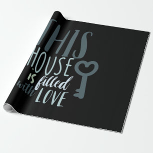 Papel De Presente Casal Presente Esta Casa Está Cheio De Amor
