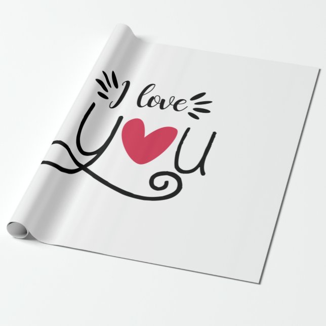 Papel De Presente Casal Presente Eu Te Amo (Desenrolado)
