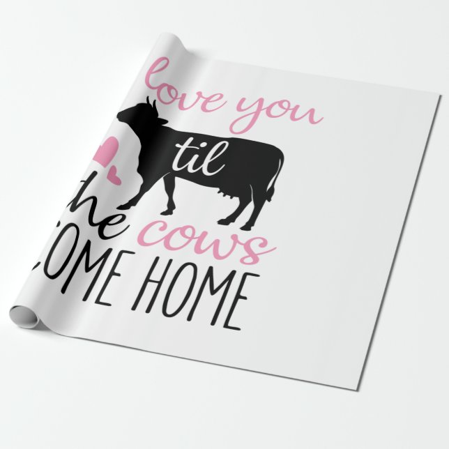 Papel De Presente Casal Presente Eu Te Amo Até As Vacas Chegarem Em  (Desenrolado)
