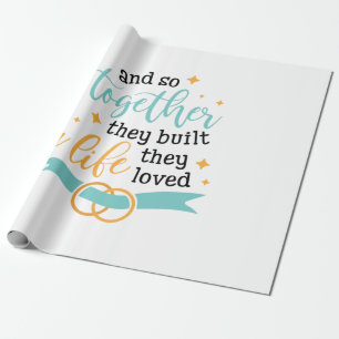 Papel De Presente Casal Presente Juntos Eles Construíram Uma Vida