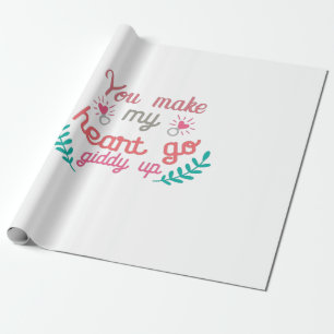Papel De Presente Casal Presente Você Faz Meu Coração Ir