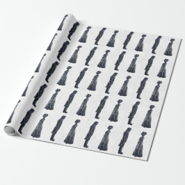 Papel De Presente Casal Regência: Silhueta de Darcy e Elizabeth