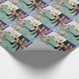 Papel De Presente Casal Retroativo Vintage