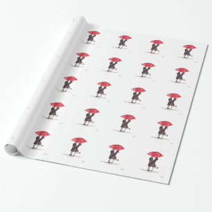 Papel De Presente casal romântico dia de os namorados com guarda-chu