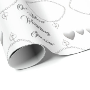 Papel De Presente Casamento Bastante Silver Heart