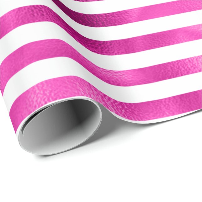 Papel De Presente Casamento Branca de Brida Branca com Linhas de Fúc (Ponta do rolo)