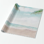 Papel De Presente Casamento Cena de Praia Pintada Ilha Breeze<br><div class="desc">Cena de Praia Pintada Ilha Breeze, com Ondas do Oceano, Praia Arenosa e Palmeiras, com um céu azul turquesa lindo. Uma Praia Tropical de Verão, ou projeto de casamento de destino. Um presente de embrulho mágico e moderno! ~ Confira minha loja para ver o conjunto de casamento completo para este...</div>