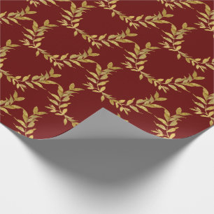 Papel De Presente Casamento Chic Elegante De Monograma Dourado Verme