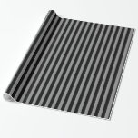 Papel De Presente Casamento Chic em Stripes de Cinza Negra<br><div class="desc">Papel de empacotamento</div>