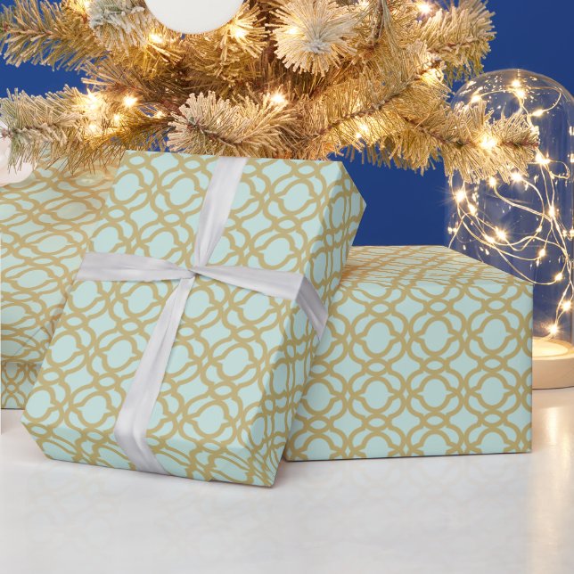 Papel De Presente Casamento com Estilo Moderno Padrão Quatrefoil Dou (Feriados)