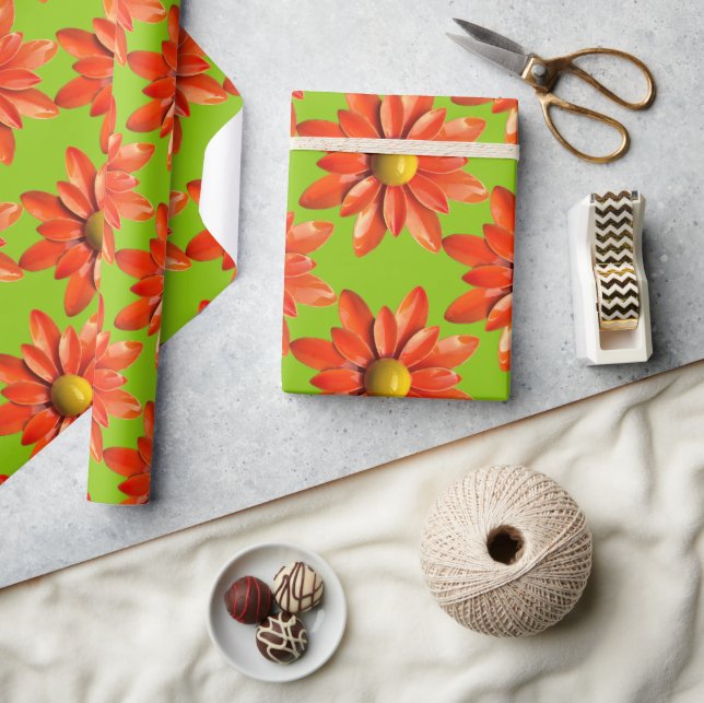 Papel De Presente Casamento com Primavera de Verão da Flor Retro Dai (Artesanato)