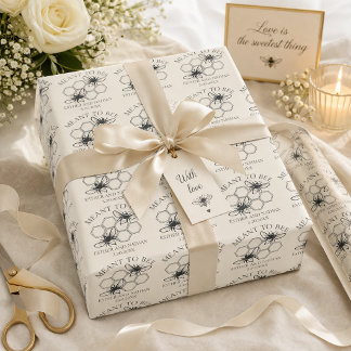 Papel De Presente Casamento das Abelhas