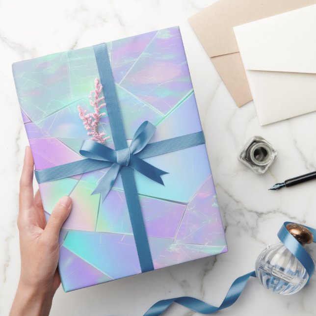 Papel De Presente Casamento de Aniversário Iridescente (Presentear)