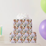 Papel De Presente Casamento de Árvore Folha de Coração lavanda<br><div class="desc">Casamento de Árvore de Folha de Coração lavanda Personalizado com seu nome e Foto Moderna Foto Quadrados Casamento,  Chá de panela ou 1 rua Primeiro Papel de Moldagem de Natal</div>