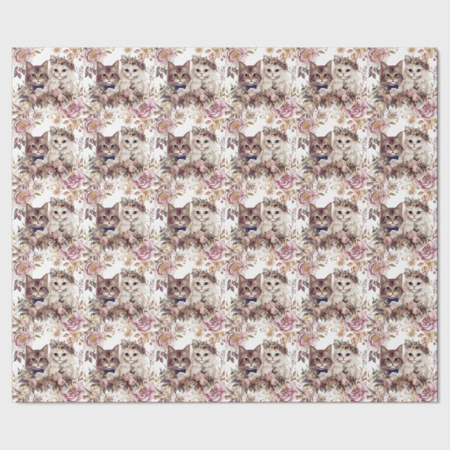 Papel De Presente Casamento de Cat com Noiva e Noiva (Barra)