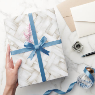 Papel De Presente Casamento de cesta tecida branca