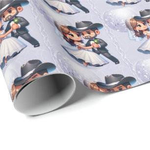Papel De Presente Casamento de Cowboy Ocidental