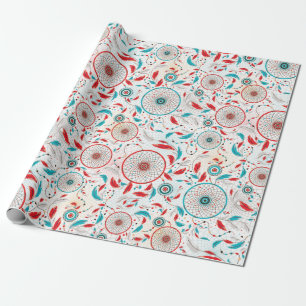 Papel De Presente Casamento de Dreamcatcher de pena tribal Boho