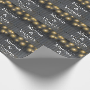 Papel De Presente Casamento de Ferro Arrugado Rustic Barn