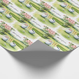 Papel De Presente Casamento de golfe bola de golfe noiva e noivo no