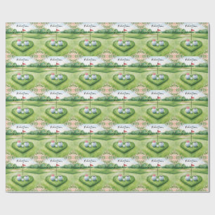 Papel De Presente Casamento de golfe bola de golfe noiva e noivo no